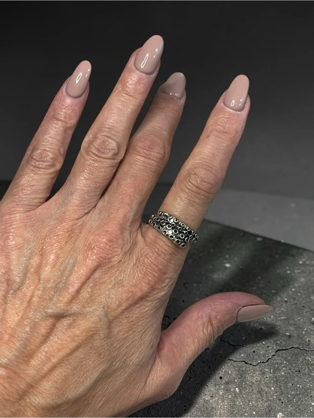 Silver Tone Octopus Tentacle Wrap Ring Textured Statement Ring Size 7.25